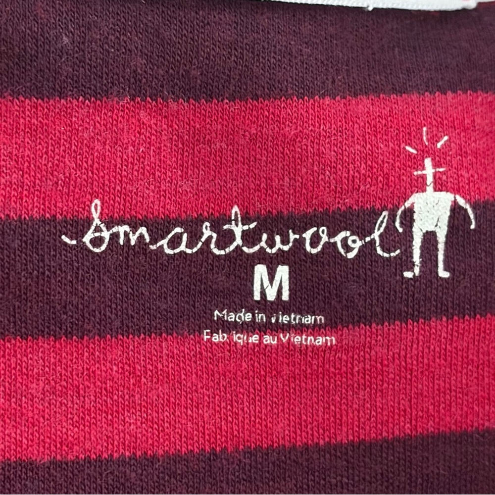 Smartwool 100% Merino Wool NTS Mid 250 Pattern Crew striped base layer. Medium - Picture 9 of 11